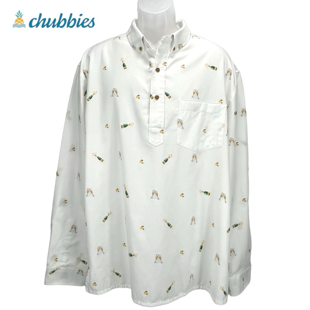 The Nutter by Chubbies | Men XXL | Champagne Glasses Toast Long-sleeve Shirt